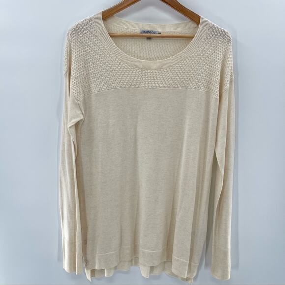 Toad&Co Merino Wool Gypsy Crewneck Sweater Cream Lightweight Organic Size Med - Picture 2 of 11